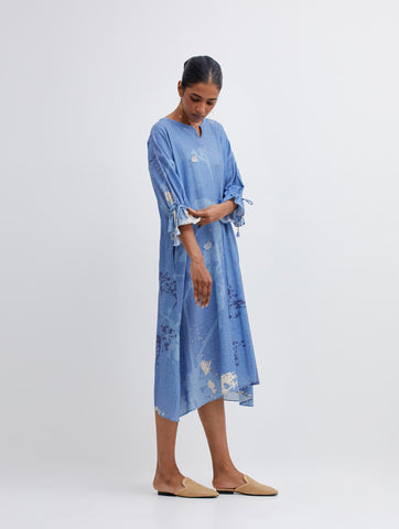 Foliage Blue Long Dress