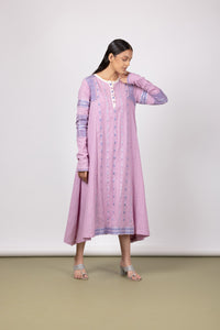 Lilac Breeze Long Churi Sleeve Dress - Mélange