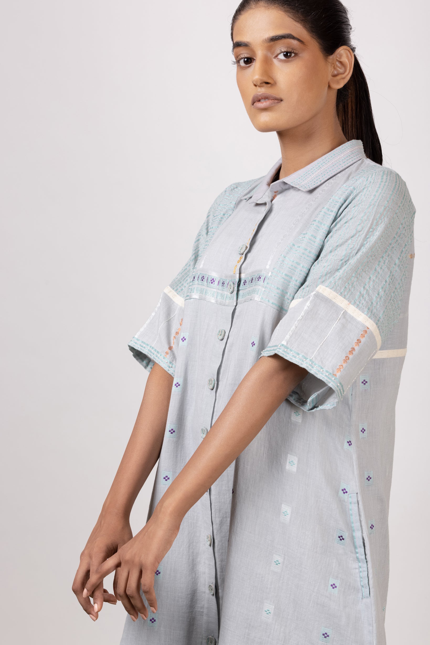Blush Grey Shirt Dress - Mélange