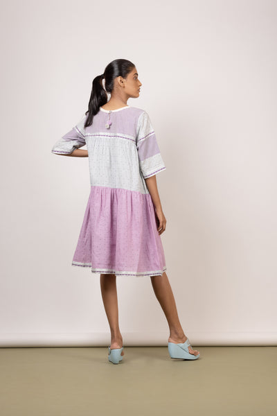 Blush Grey/Lilac Breeze Short Tier Dress