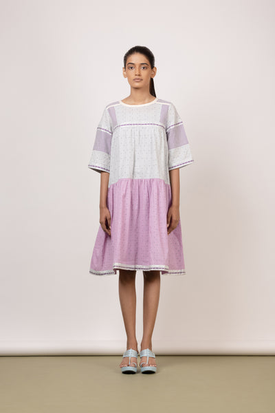 Blush Grey/Lilac Breeze Short Tier Dress