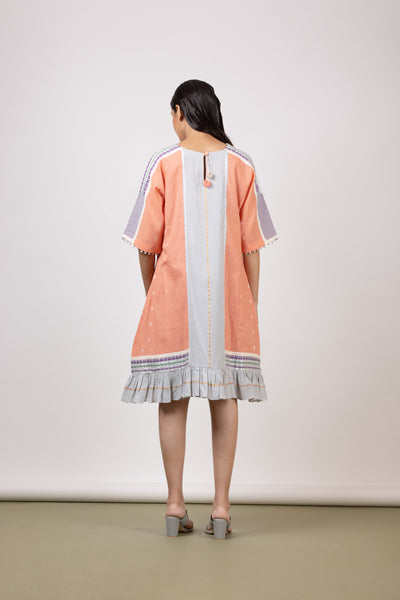Peach/Blush Grey Short Dress - Mélange