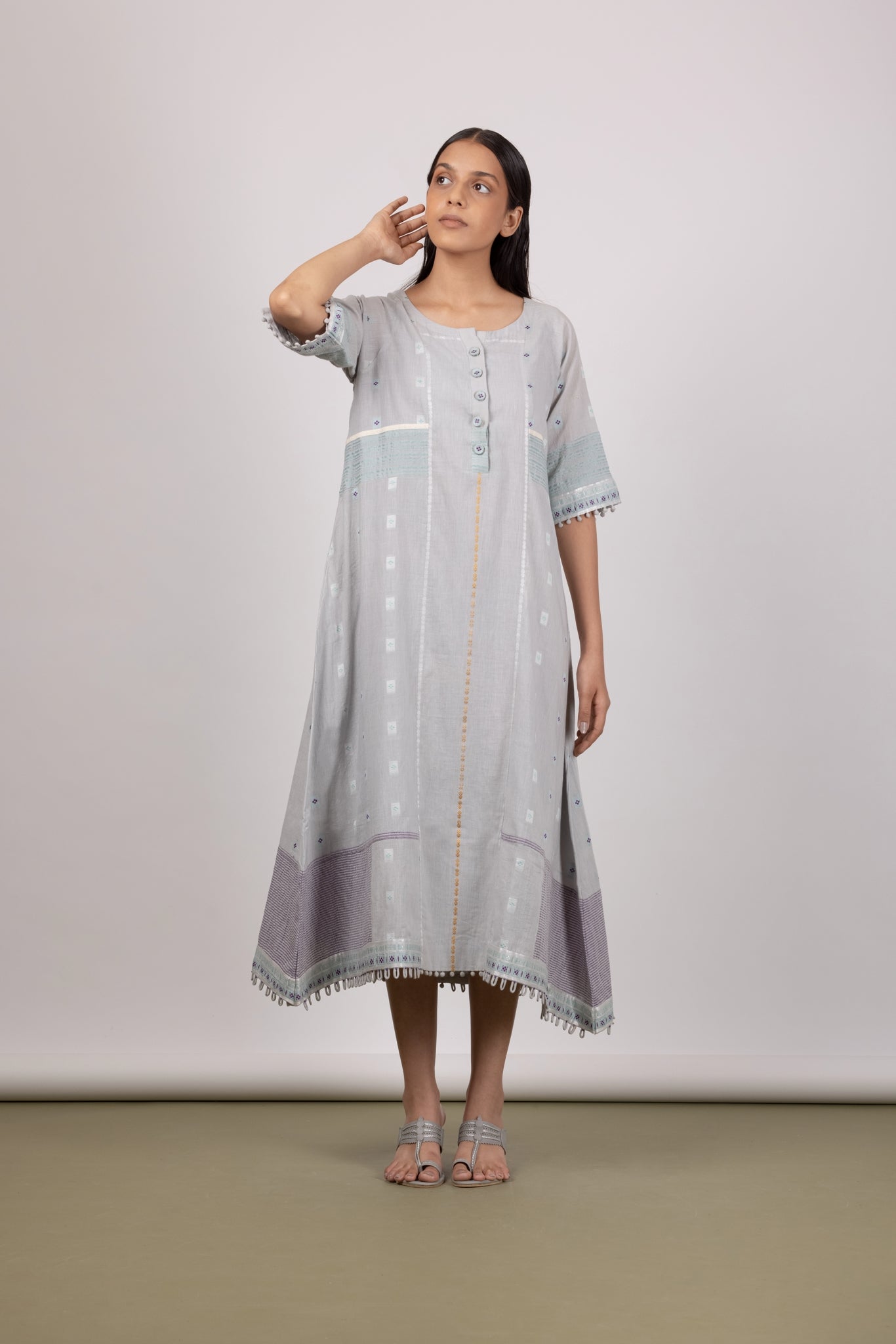 Blush Grey Long Dress - Mélange