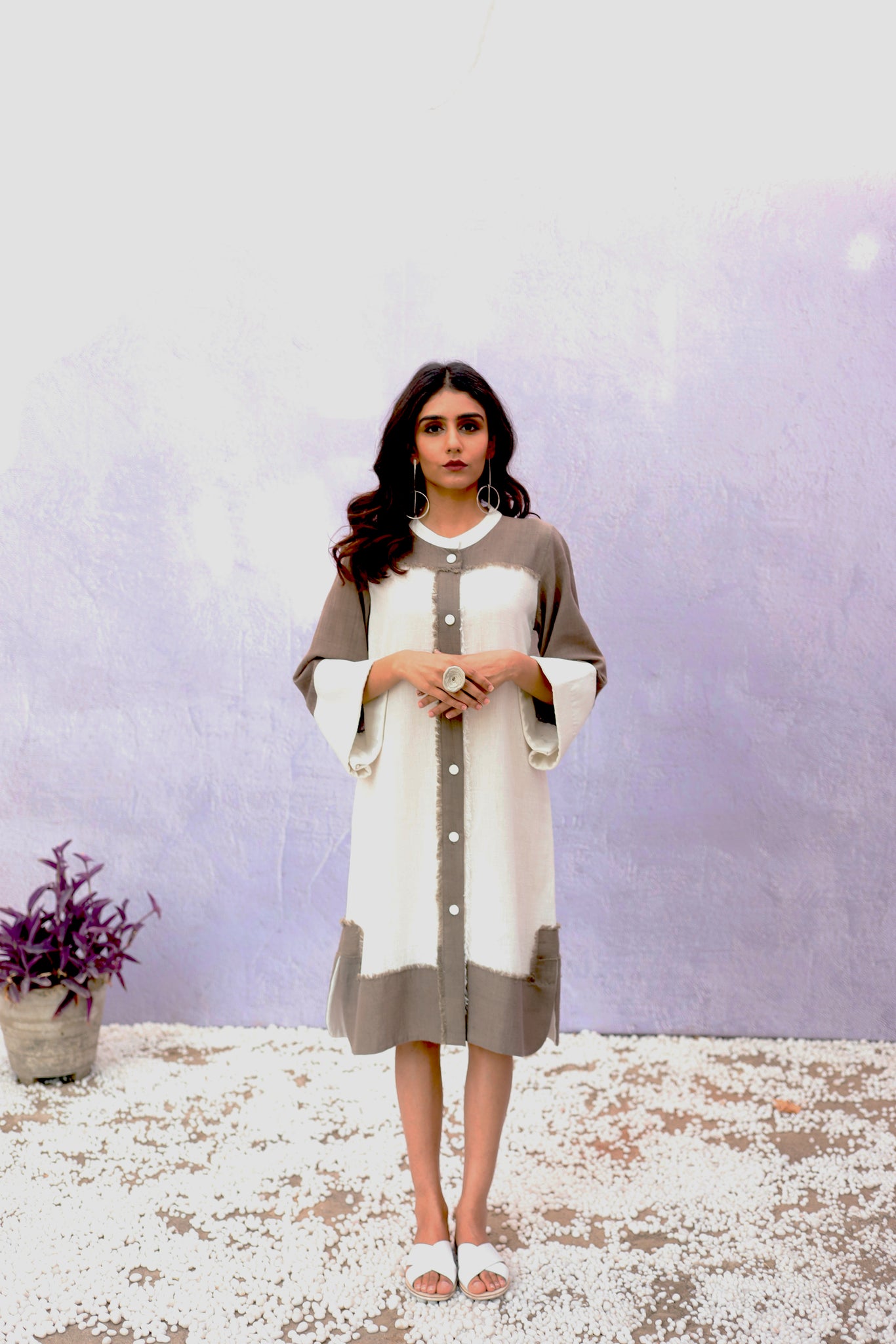 CORD - Fringed Short Shirt Dress