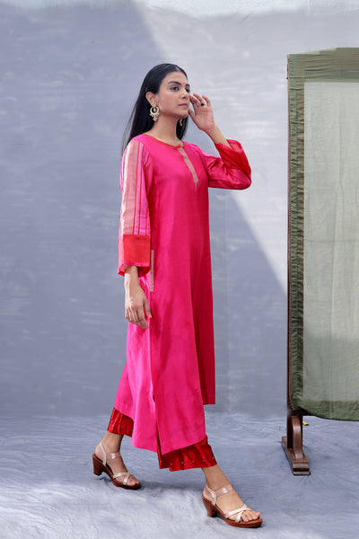 Ruby Pink Tvaksati Festive Kurta Set