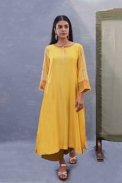 Saffire Yellow Tvaksati Festive Kurta Set