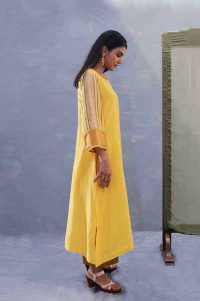 Saffire Yellow Tvaksati Festive Kurta Set