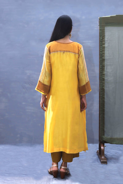 Saffire Yellow Tvaksati Festive Kurta Set