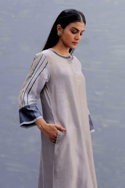 Silver Grey Tvaksati Festive Kurta Set