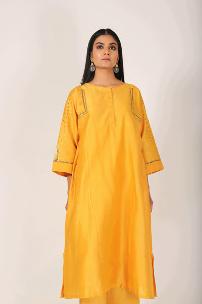 Blazing Yellow Festive Kurta Set for Women 