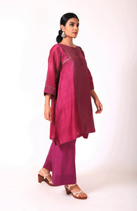 Mulberry Pink Tvaksati Panelled Tunic Set