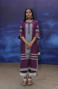 Long Kurta - Front Opening - Wine