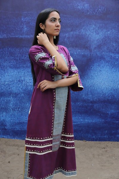 Long Kurta - Front Opening - Wine