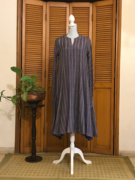 Handwoven Fabric, Linen silk zari yarns, hand spun yarn, Sustainable Fashion