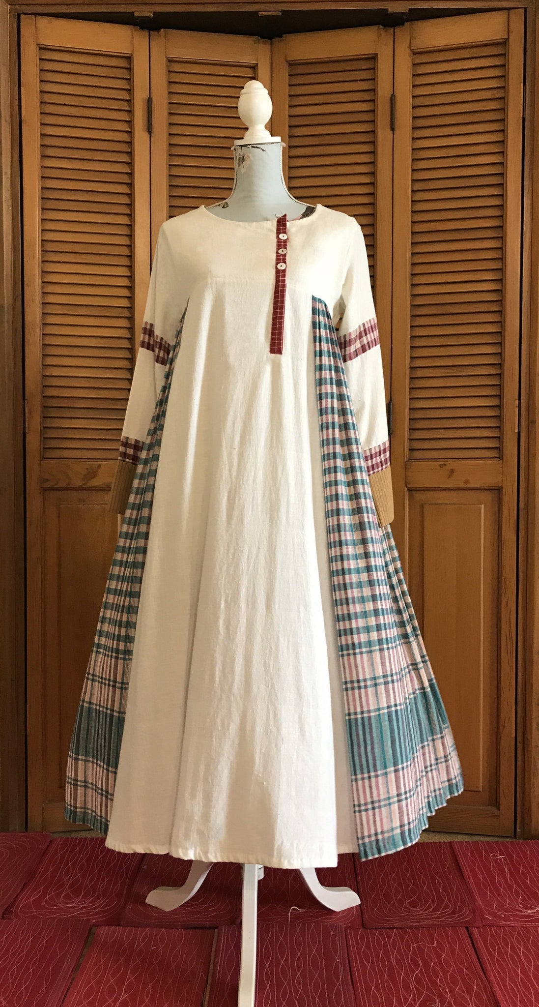 Gamcha - Flary panelled Dress - White